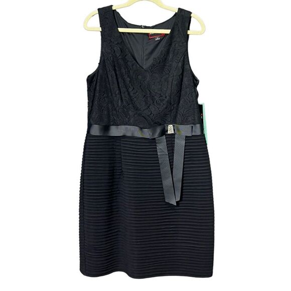 SCARLETT Ladies Plus Size Sleeveless Lace V-Neck Cocktail Evening-wear Dress Lbd - Picture 1 of 6